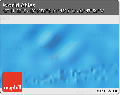 Physical 3D Map of the Area around 13° 24' 15" S, 94° 16' 30" W
