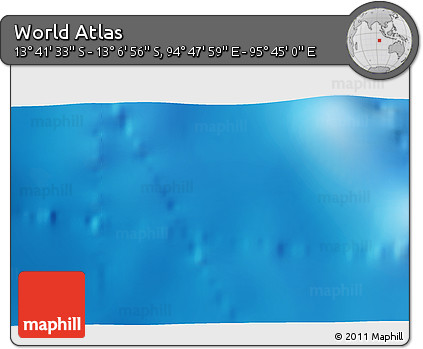 Shaded Relief 3D Map of the Area around 13° 24' 15" S, 95° 16' 30" E