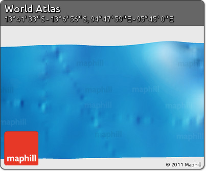 Shaded Relief 3D Map of the Area around 13° 24' 15" S, 95° 16' 30" E