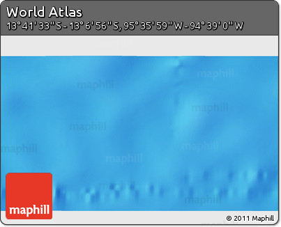 Physical 3D Map of the Area around 13° 24' 15" S, 95° 7' 30" W