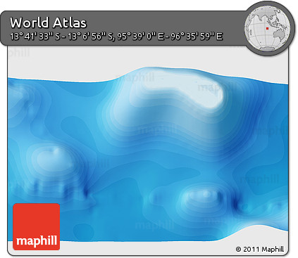 Political 3D Map of the Area around 13° 24' 15" S, 96° 7' 30" E