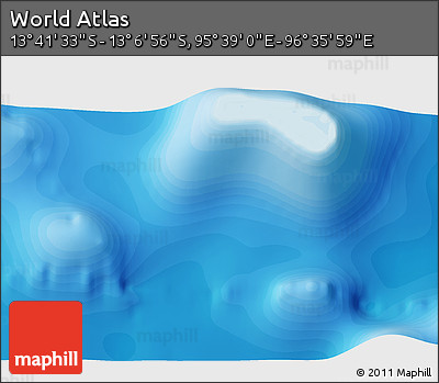 Political 3D Map of the Area around 13° 24' 15" S, 96° 7' 30" E