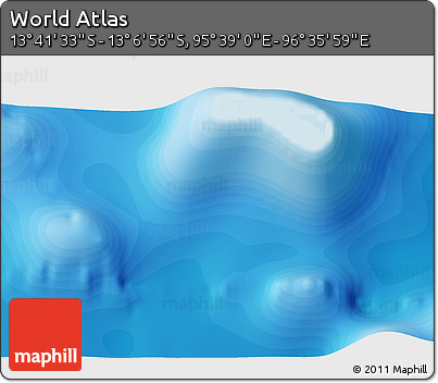 Political 3D Map of the Area around 13° 24' 15" S, 96° 7' 30" E