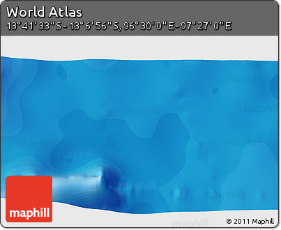 Political 3D Map of the Area around 13° 24' 15" S, 96° 58' 29" E