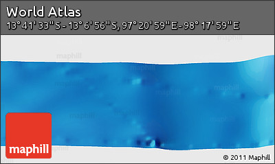 Physical Panoramic Map of the Area around 13° 24' 15" S, 97° 49' 29" E
