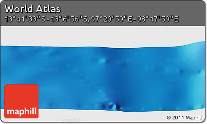 Physical Panoramic Map of the Area around 13° 24' 15" S, 97° 49' 29" E