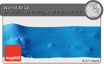 Physical Panoramic Map of the Area around 13° 24' 15" S, 98° 40' 30" E