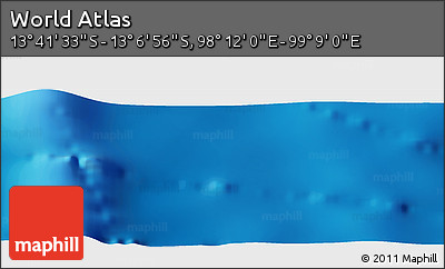 Physical Panoramic Map of the Area around 13° 24' 15" S, 98° 40' 30" E