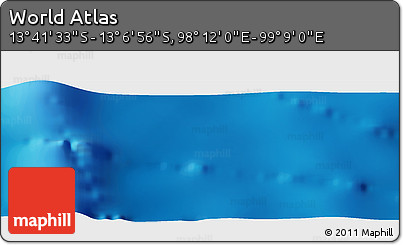 Physical Panoramic Map of the Area around 13° 24' 15" S, 98° 40' 30" E