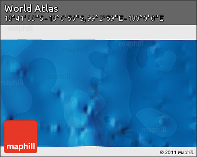 Political 3D Map of the Area around 13° 24' 15" S, 99° 31' 30" E