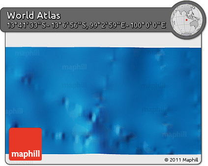 Shaded Relief 3D Map of the Area around 13° 24' 15" S, 99° 31' 30" E