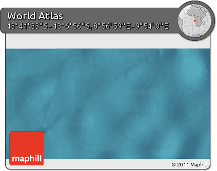Satellite 3D Map of the Area around 13° 24' 15" S, 9° 25' 30" E