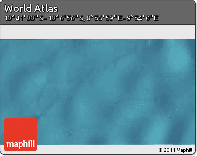 Satellite 3D Map of the Area around 13° 24' 15" S, 9° 25' 30" E
