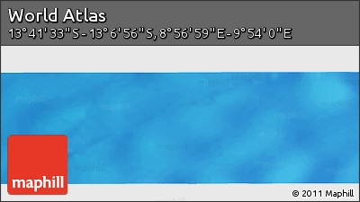 Physical Panoramic Map of the Area around 13° 24' 15" S, 9° 25' 30" E