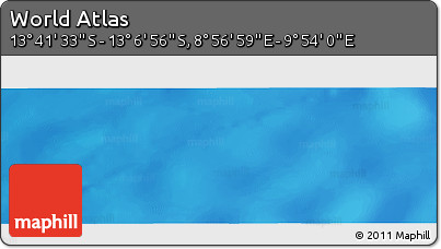 Physical Panoramic Map of the Area around 13° 24' 15" S, 9° 25' 30" E
