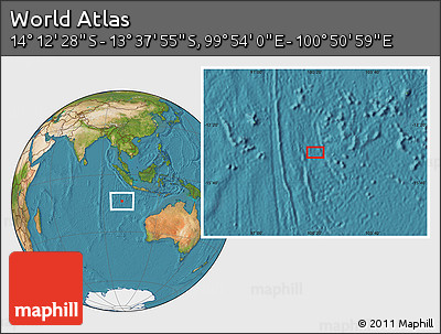 Satellite Location Map of the Area around 13° 55' 11" S, 100° 22' 30" E
