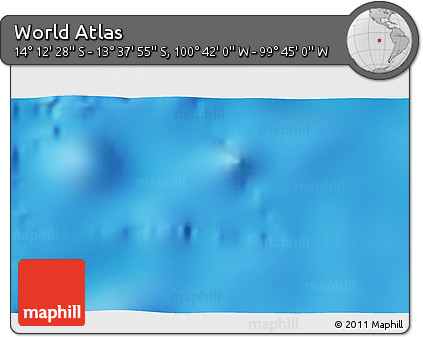 Shaded Relief 3D Map of the Area around 13° 55' 11" S, 100° 13' 29" W