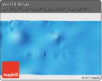 Shaded Relief 3D Map of the Area around 13° 55' 11" S, 100° 13' 29" W