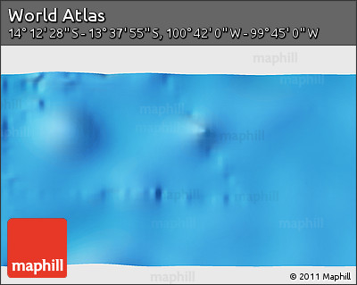 Shaded Relief 3D Map of the Area around 13° 55' 11" S, 100° 13' 29" W