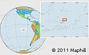 Political Location Map of the area around 13° 55' 11" S, 100° 13' 29" W