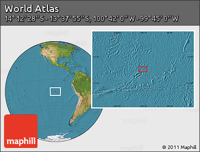 Satellite Location Map of the Area around 13° 55' 11" S, 100° 13' 29" W