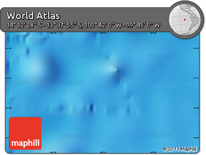 Physical Map of the Area around 13° 55' 11" S, 100° 13' 29" W