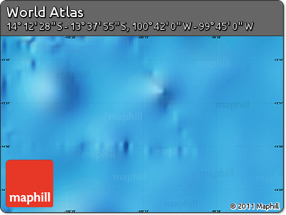 Physical Map of the Area around 13° 55' 11" S, 100° 13' 29" W