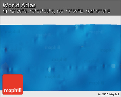 Physical 3D Map of the Area around 13° 55' 11" S, 103° 46' 30" E