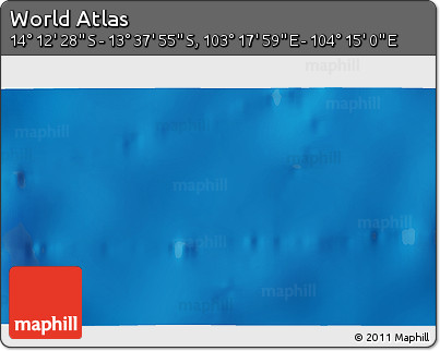 Physical 3D Map of the Area around 13° 55' 11" S, 103° 46' 30" E