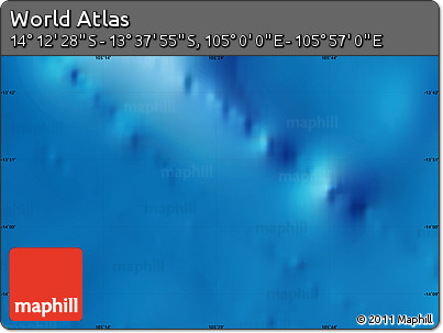 Physical Map of the Area around 13° 55' 11" S, 105° 28' 29" E