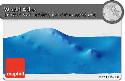 Physical Panoramic Map of the Area around 13° 55' 11" S, 105° 28' 29" E