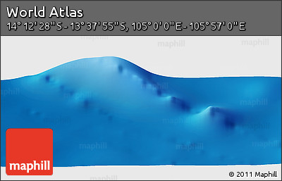 Physical Panoramic Map of the Area around 13° 55' 11" S, 105° 28' 29" E