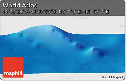 Physical Panoramic Map of the Area around 13° 55' 11" S, 105° 28' 29" E