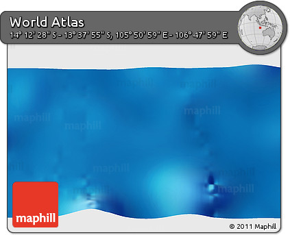 Shaded Relief 3D Map of the Area around 13° 55' 11" S, 106° 19' 29" E