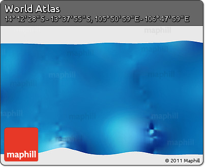 Shaded Relief 3D Map of the Area around 13° 55' 11" S, 106° 19' 29" E