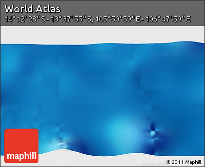 Shaded Relief 3D Map of the Area around 13° 55' 11" S, 106° 19' 29" E