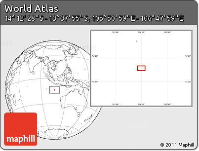 Blank Location Map of the Area around 13° 55' 11" S, 106° 19' 29" E