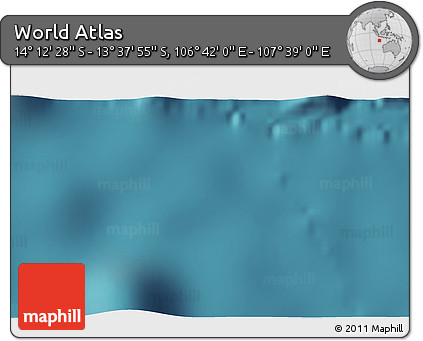 Satellite 3D Map of the Area around 13° 55' 11" S, 107° 10' 30" E