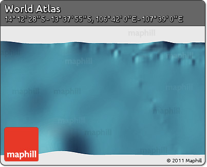 Satellite 3D Map of the Area around 13° 55' 11" S, 107° 10' 30" E