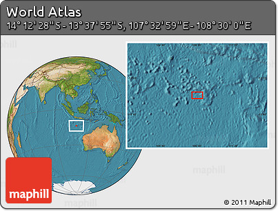 Satellite Location Map of the Area around 13° 55' 11" S, 108° 1' 30" E