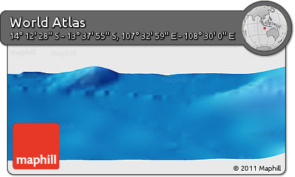 Physical Panoramic Map of the Area around 13° 55' 11" S, 108° 1' 30" E