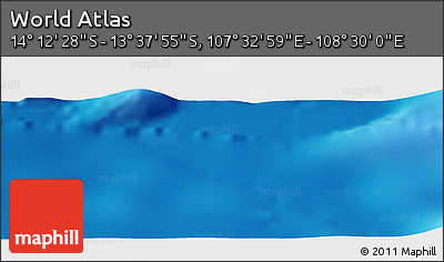 Physical Panoramic Map of the Area around 13° 55' 11" S, 108° 1' 30" E