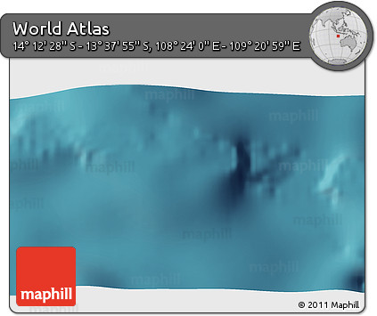 Satellite 3D Map of the Area around 13° 55' 11" S, 108° 52' 30" E