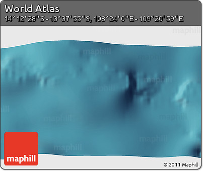 Satellite 3D Map of the Area around 13° 55' 11" S, 108° 52' 30" E
