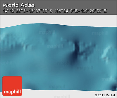 Satellite 3D Map of the Area around 13° 55' 11" S, 108° 52' 30" E