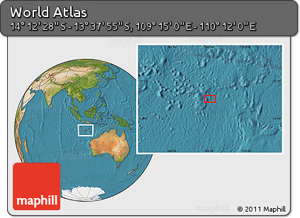 Satellite Location Map of the Area around 13° 55' 11" S, 109° 43' 29" E