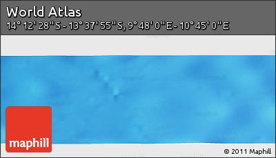 Physical Panoramic Map of the Area around 13° 55' 11" S, 10° 16' 30" E