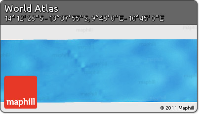 Physical Panoramic Map of the Area around 13° 55' 11" S, 10° 16' 30" E