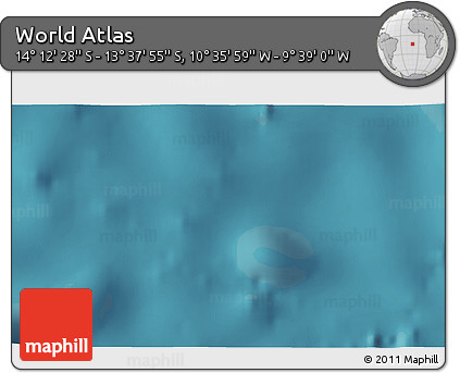 Satellite 3D Map of the Area around 13° 55' 11" S, 10° 7' 30" W