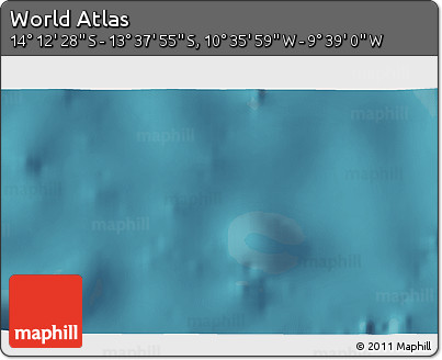 Satellite 3D Map of the Area around 13° 55' 11" S, 10° 7' 30" W